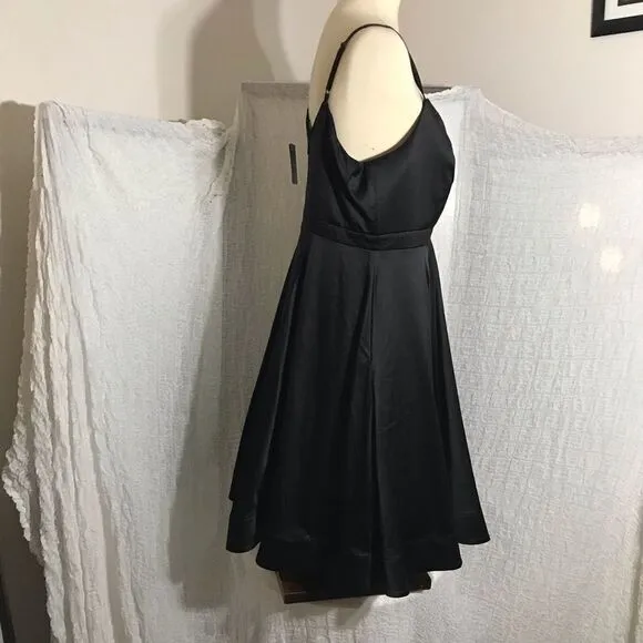 Torrid NWT Black Satin Skater Cocktail Dress Size 10