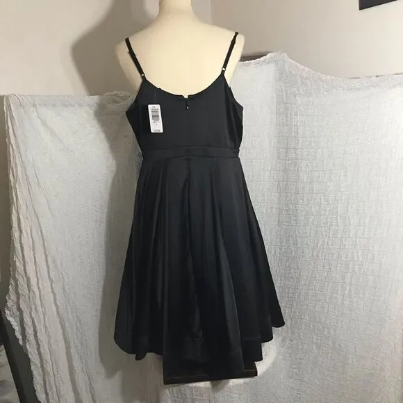 Torrid NWT Black Satin Skater Cocktail Dress Size 10