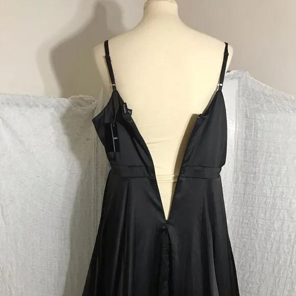 Torrid NWT Black Satin Skater Cocktail Dress Size 10