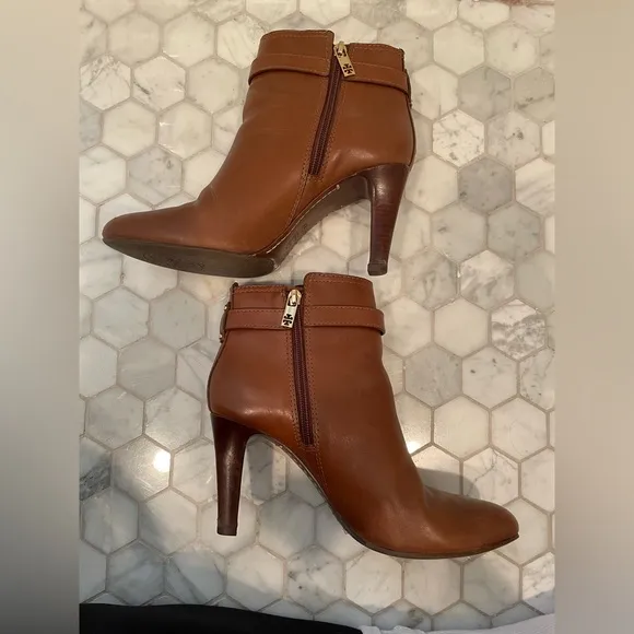Tory Burch Brown Leather Ankle Boots