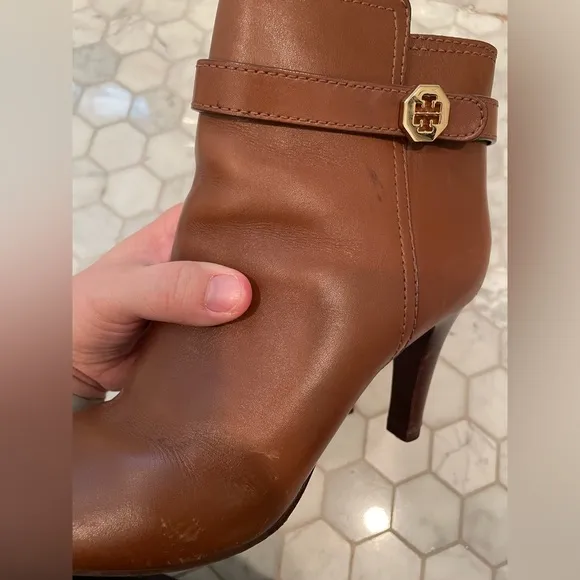 Tory Burch Brown Leather Ankle Boots