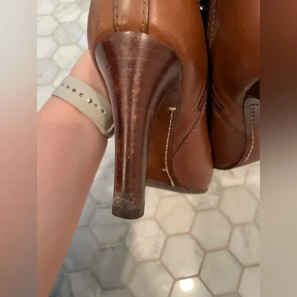 Tory Burch Brown Leather Ankle Boots