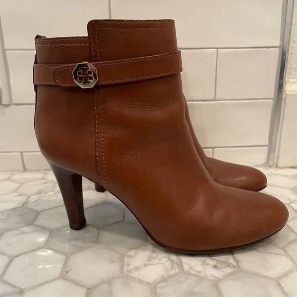 Tory Burch Brown Leather Ankle Boots
