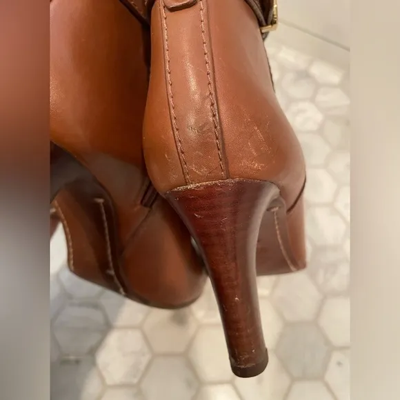 Tory Burch Brown Leather Ankle Boots