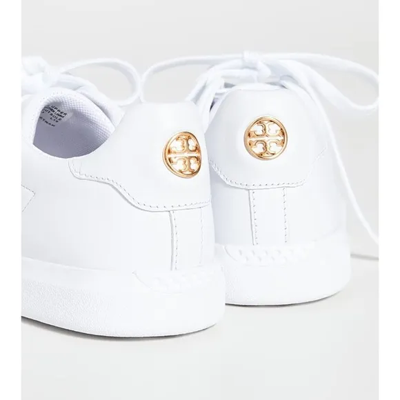 Tory Burch Classic Howell Court White Leather Tennis Shoes Size 8