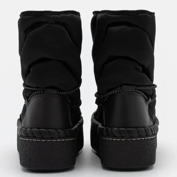 Tory Burch LEATHER TRIM SHEARLING LINING Sleeping Bag Boot BOOTIES