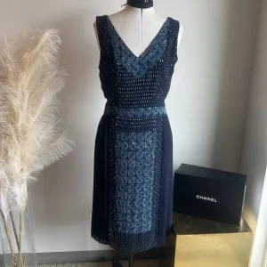 Tory Burch Navy Beaded Dress