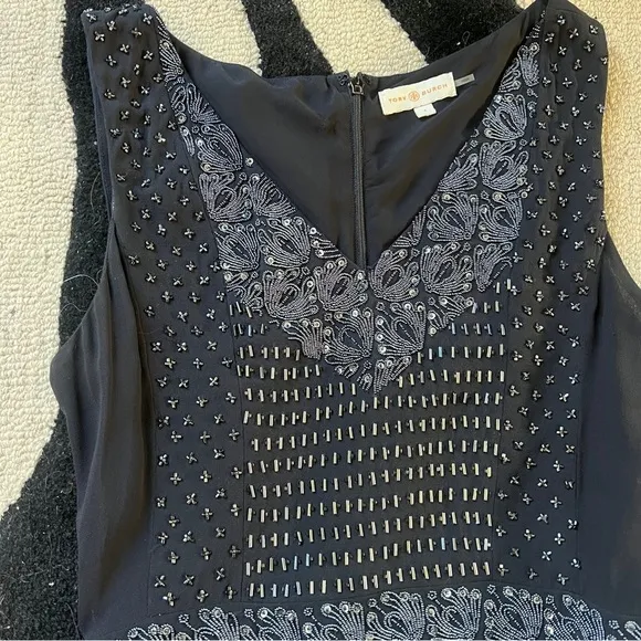 Tory Burch Navy Beaded Dress