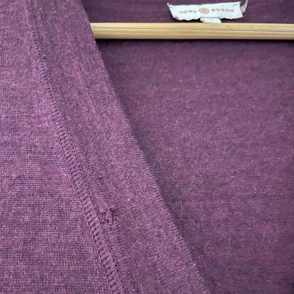 Tory Burch Simone Merino Wool Logo Button Cardigan Sweater Quiet Luxury