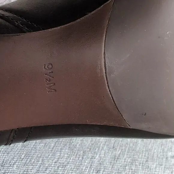 Tory Burch Brita Black Leather Heeled Ankle Boots Sz 9.5