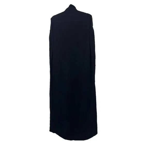 Toteme Fine Merino Cocoon Maxi Dress Size L Wool Black Turtleneck Minimalist