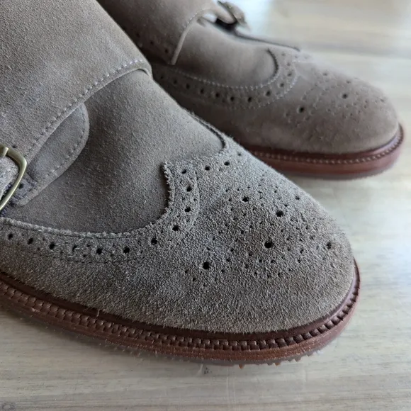 Trask Double Monk Strap Suede Men's Dress Shoes