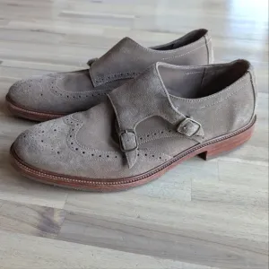 Trask Double Monk Strap Suede Men's Dress Shoes