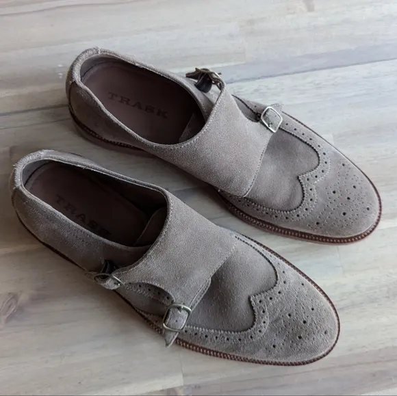 Trask Double Monk Strap Suede Men's Dress Shoes
