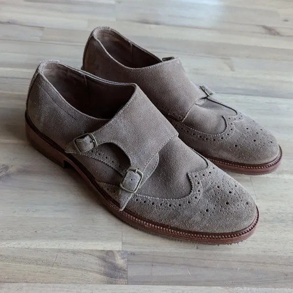 Trask Double Monk Strap Suede Men's Dress Shoes