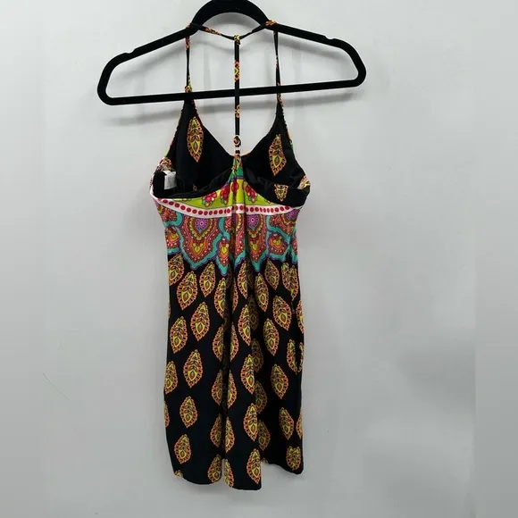 TRINA TURK MOROCCAN Medallion Jersey built in bra Y back stretch dress. NWOT XS