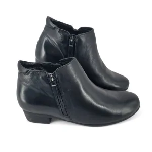 Trotters Major Black Leather Ankle Boots | Size 5M Low Heel Classic Comfort