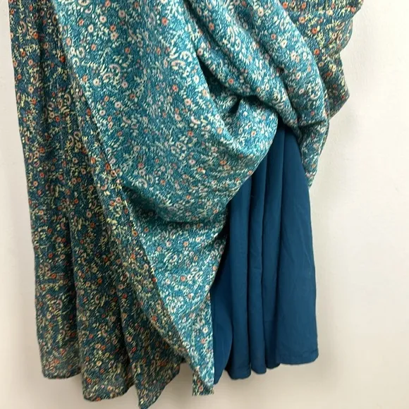 Trovata Birds of Paradis Tiered Maxi Pairie Dress SM Ramie Cotton Luxury Modest