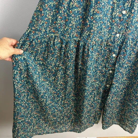 Trovata Birds of Paradis Tiered Maxi Pairie Dress SM Ramie Cotton Luxury Modest