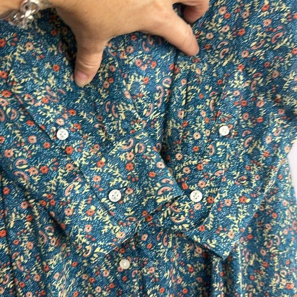 Trovata Birds of Paradis Tiered Maxi Pairie Dress SM Ramie Cotton Luxury Modest