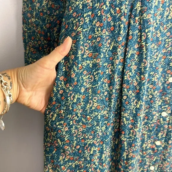Trovata Birds of Paradis Tiered Maxi Pairie Dress SM Ramie Cotton Luxury Modest