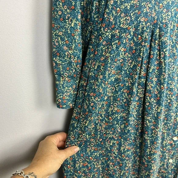 Trovata Birds of Paradis Tiered Maxi Pairie Dress SM Ramie Cotton Luxury Modest