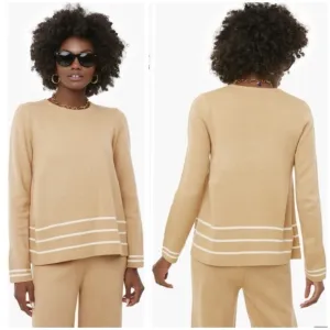 TUCKERNUCK Camel Beige Olympia Knit Crewneck Sweater SZ M