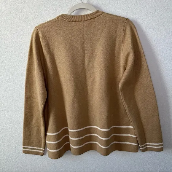 TUCKERNUCK Camel Beige Olympia Knit Crewneck Sweater SZ M