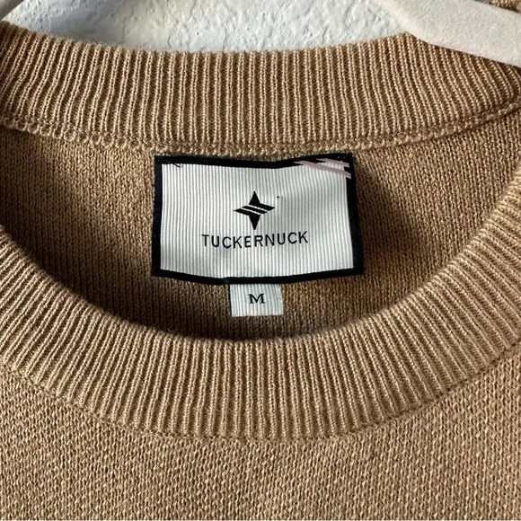 TUCKERNUCK Camel Beige Olympia Knit Crewneck Sweater SZ M