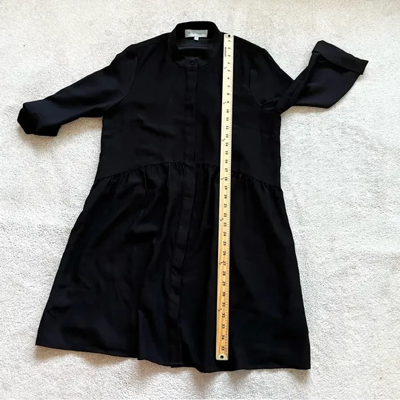 TUCKERNUCK HIDDEN BUTTON DOWN BLACK DRESS SIZE LARGE LAGENLOOK MINIMALIST