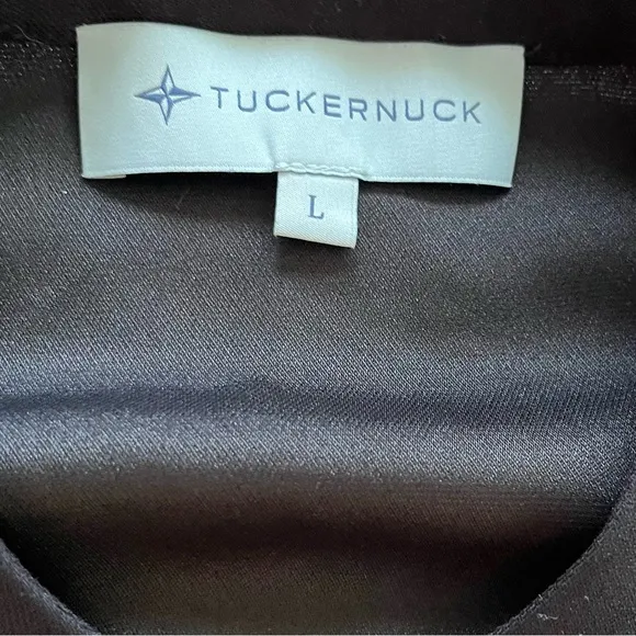 TUCKERNUCK HIDDEN BUTTON DOWN BLACK DRESS SIZE LARGE LAGENLOOK MINIMALIST