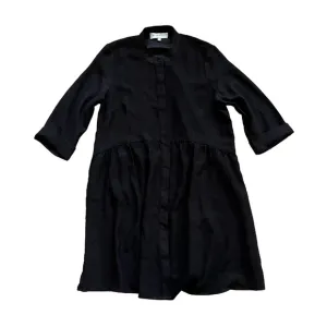 TUCKERNUCK HIDDEN BUTTON DOWN BLACK DRESS SIZE LARGE LAGENLOOK MINIMALIST