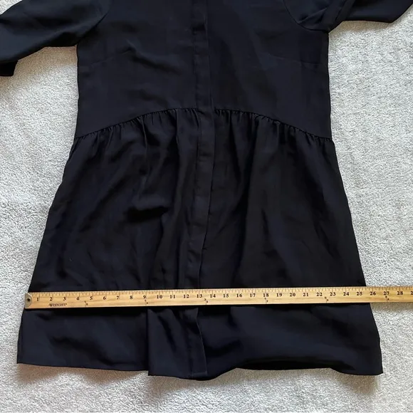 TUCKERNUCK HIDDEN BUTTON DOWN BLACK DRESS SIZE LARGE LAGENLOOK MINIMALIST