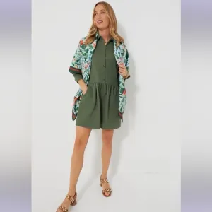 Tuckernuck Jade Green Stretch Twill Hayes Dress Medium NWOT