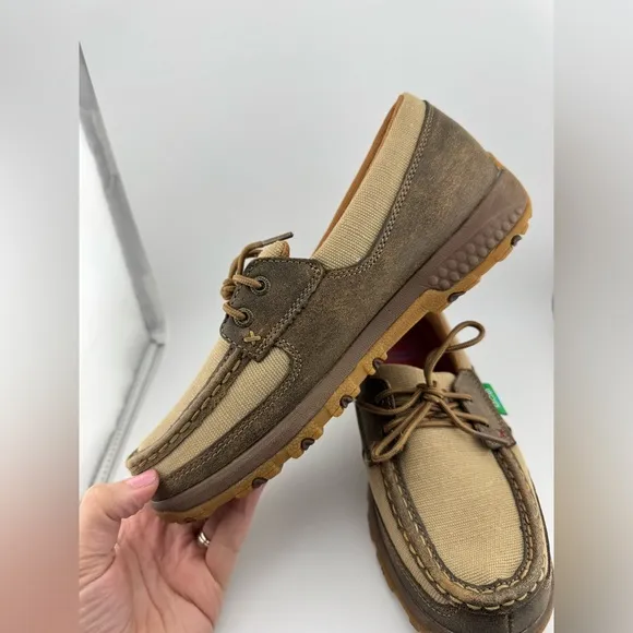 Twisted X Driving Shoes Men's Tan and Brown Casual Shoes Size 8.5