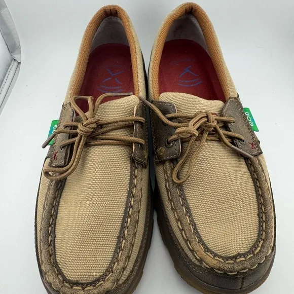 Twisted X Driving Shoes Men's Tan and Brown Casual Shoes Size 8.5