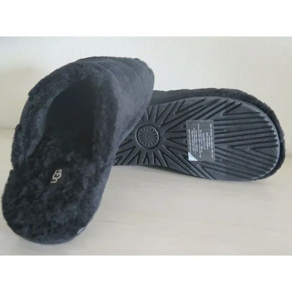 UGG 1117473 Men's Sz 10 Black Soft Fluff You Slide Slip on Casual Slippers