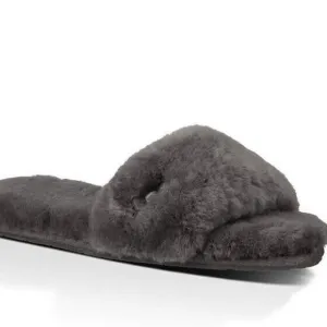 UGG $90 1129670 Women's Fluff Slide II Charcoal Slippers SZ 11 NIB  !
