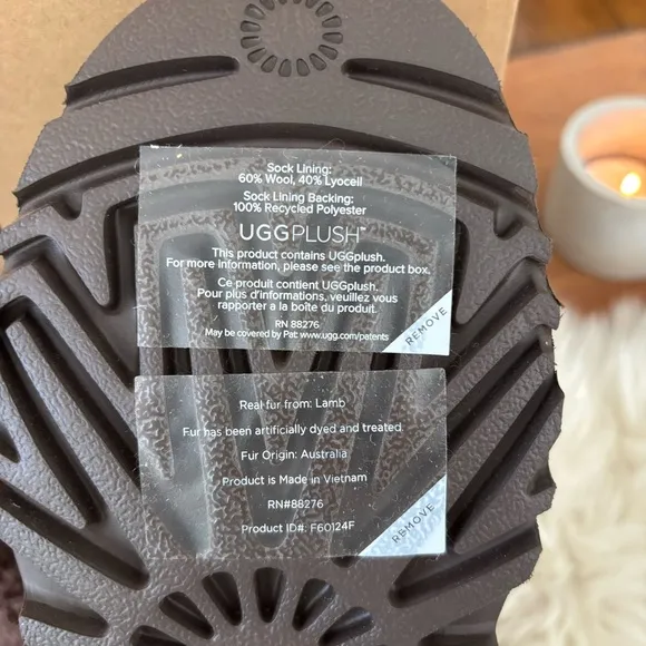 UGG Ansley Parc Sz 7 Burnt Cedar 🔥 Brown Suede Fur Slipper Boots  FREE ♠️ GIFT 🎁