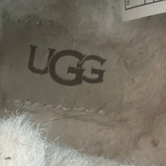 UGG Ascot Tan Suede Fur Lined Moccasin Slippers, Size 9