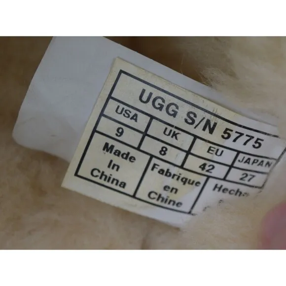 UGG Australia Ascot Men's Size 9 Suede Shearling Slippers 5775 Loafers Moccasins