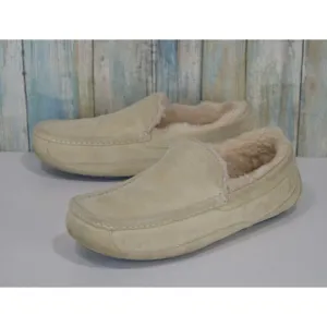 UGG Australia Ascot Men's Size 9 Suede Shearling Slippers 5775 Loafers Moccasins