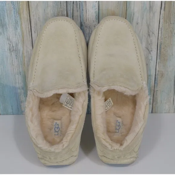 UGG Australia Ascot Men's Size 9 Suede Shearling Slippers 5775 Loafers Moccasins