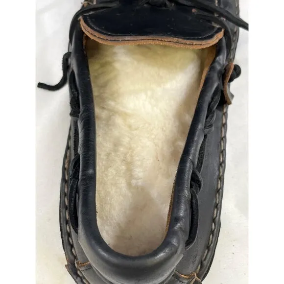 Ugg Australia Men's Black Leather Slippers Size 11 SKU 6212