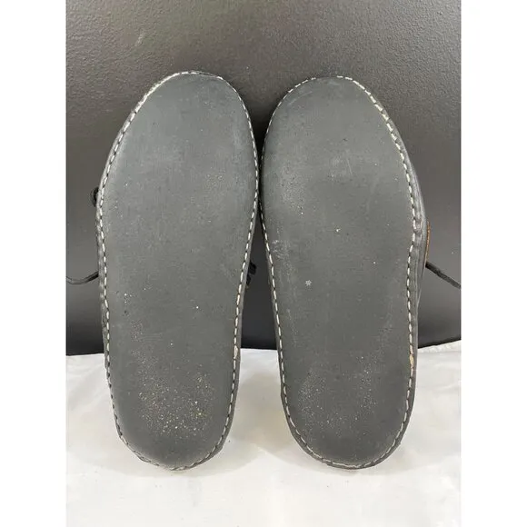 Ugg Australia Men's Black Leather Slippers Size 11 SKU 6212