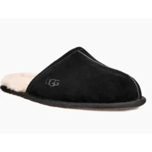 Ugg Australia Mens Slippers Black 9 Scuff  Shoes Fur AUTHENTIC
