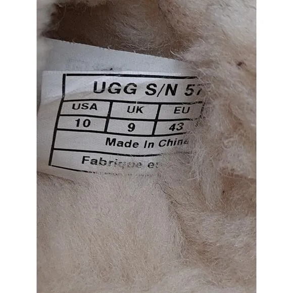 UGG Australia Slip On Moccasin Slippers Men’s Sz 10 Brown Fur Lined