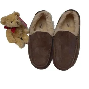 UGG Australia Slip On Moccasin Slippers Men’s Sz 10 Brown Fur Lined