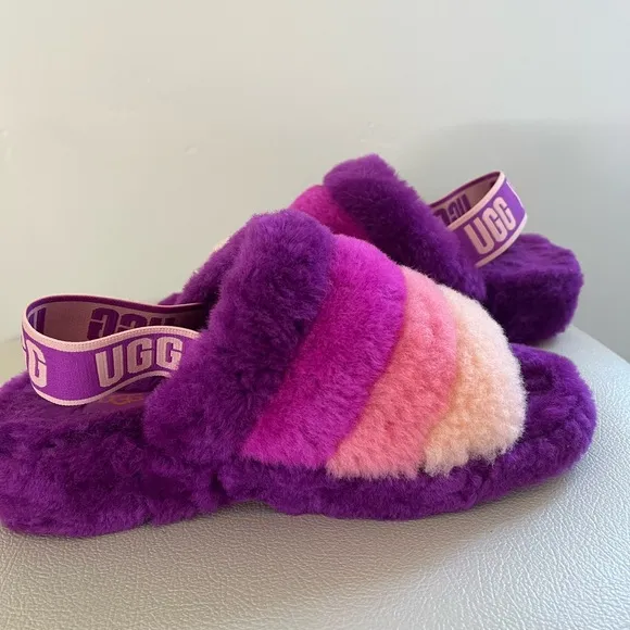 UGG Australia Women’s Fluff Yeah Multicolor Slide Slippers Size 7