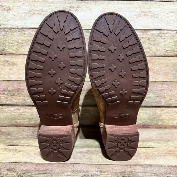 Ugg Brown Leather Patsy Chestnut Ankle Boots